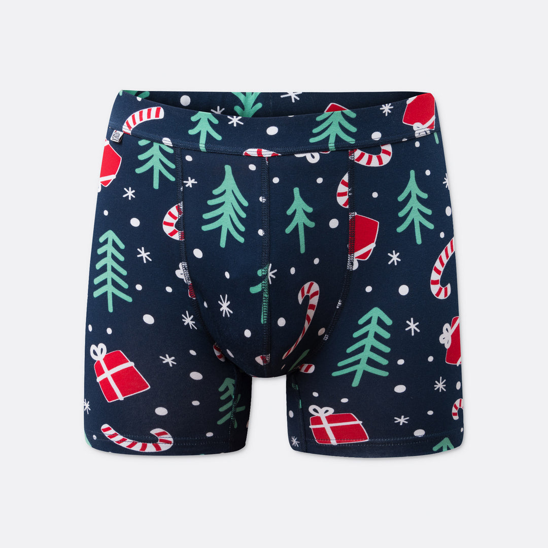 Julemønster Blå Boxershorts