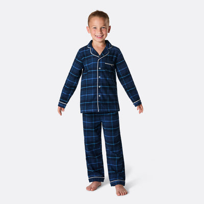 Flanell Blå Julepysj Barn