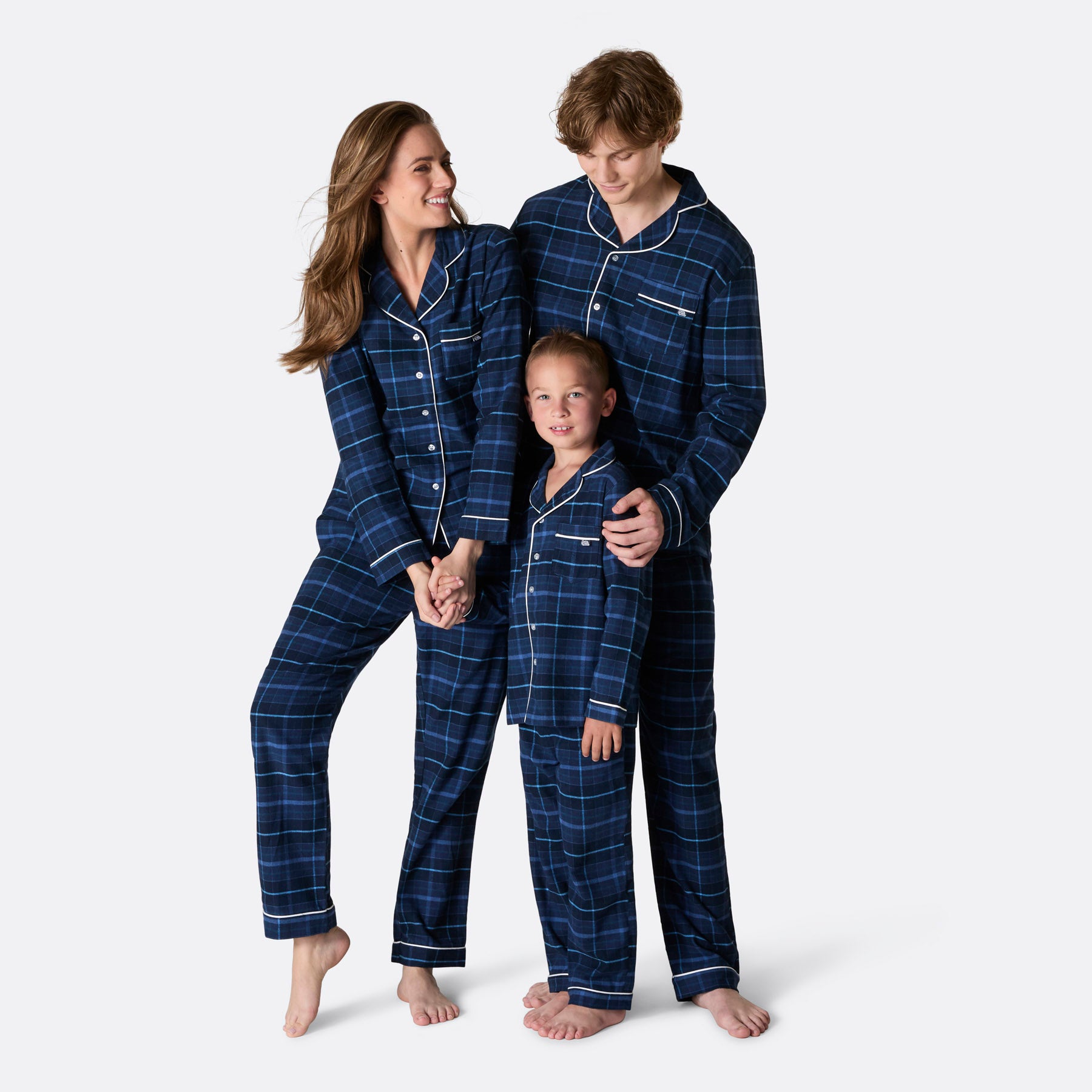 Flanell Blå Julepysj Familie