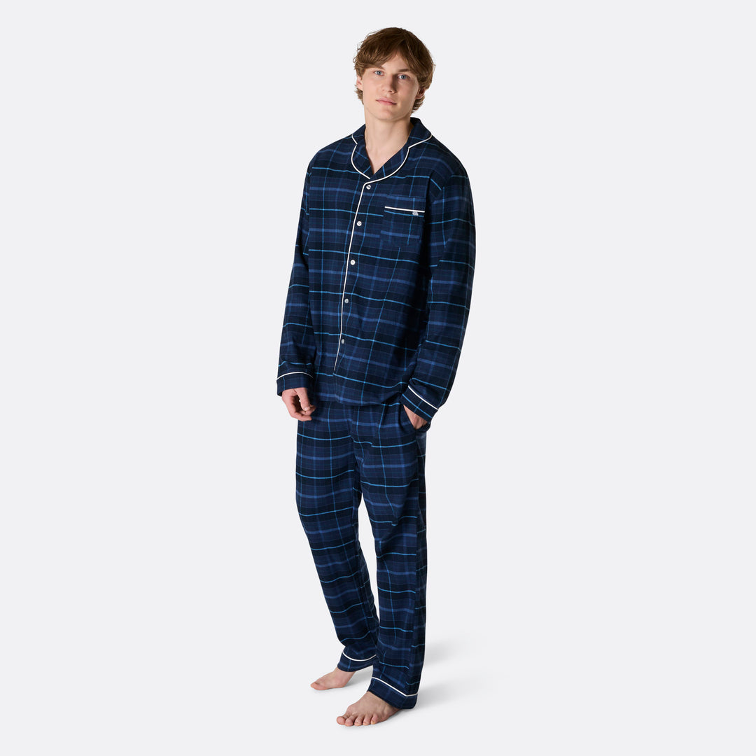 Flanell Blå Julepysj Herre