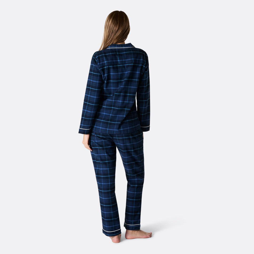 Flanell Blå Julepysj Dame