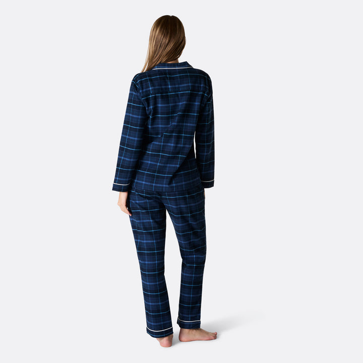 Flanell Blå Julepysj Dame