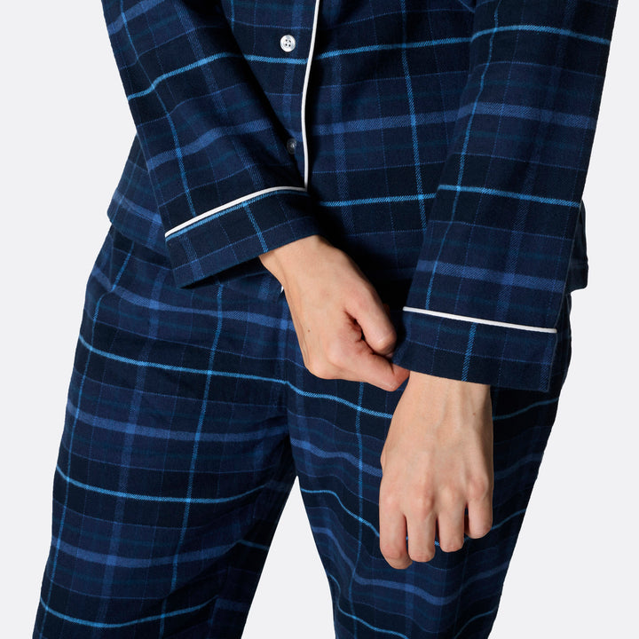Flanell Blå Julepysj Dame