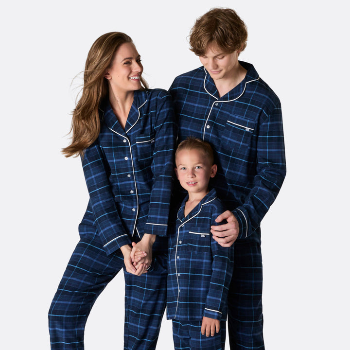 Flanell Blå Julepysj Familie