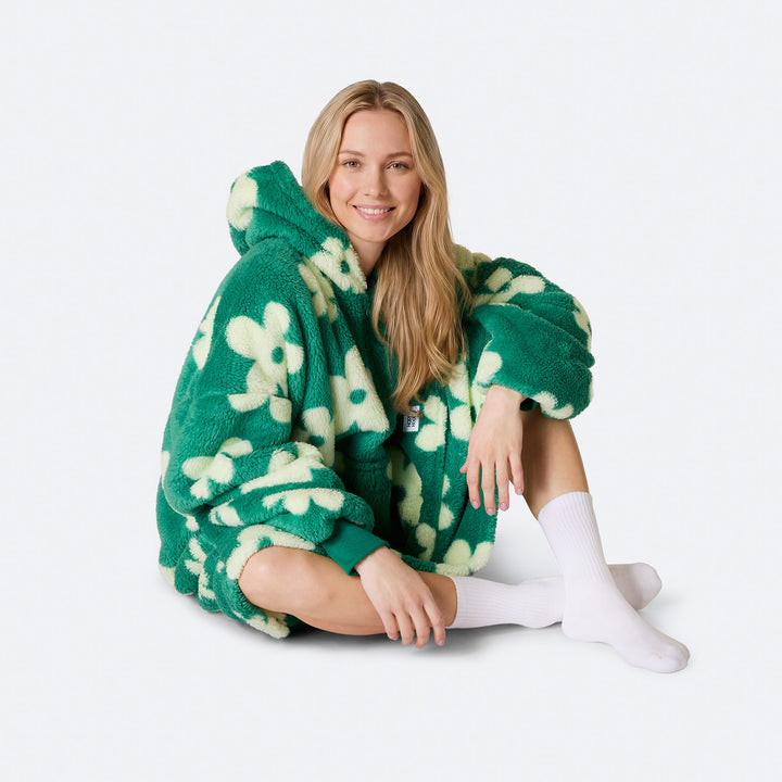 Blomster Grønn Teddy HappyHoodie