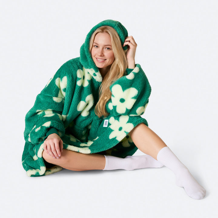 Blomster Grønn Teddy HappyHoodie