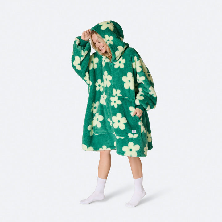 Blomster Grønn Teddy HappyHoodie