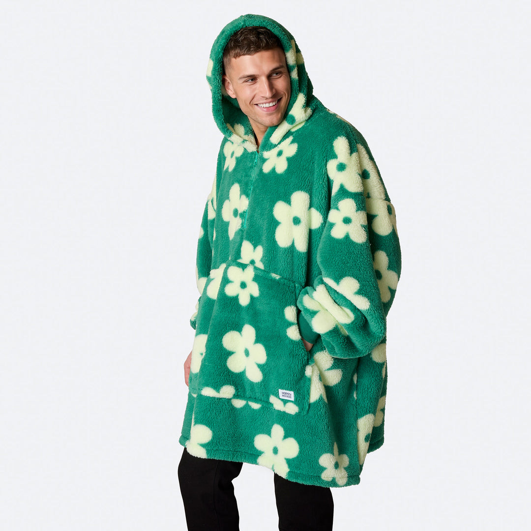 Blomster Grønn Teddy HappyHoodie