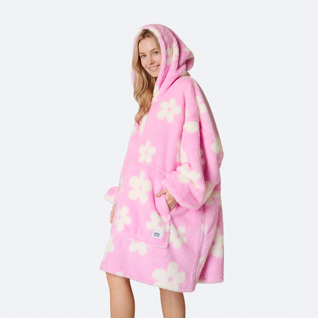 Blomster Rosa Teddy HappyHoodie