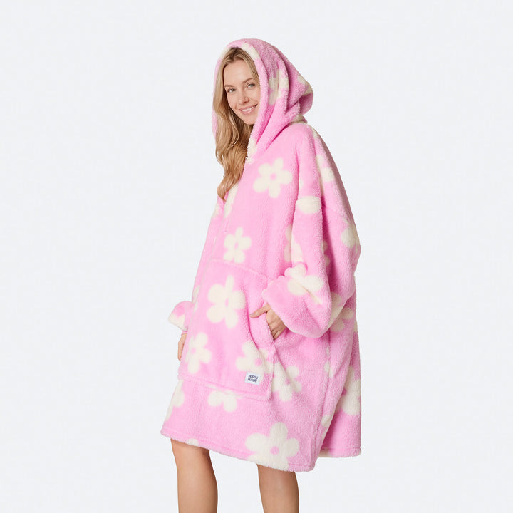 Blomster Rosa Teddy HappyHoodie