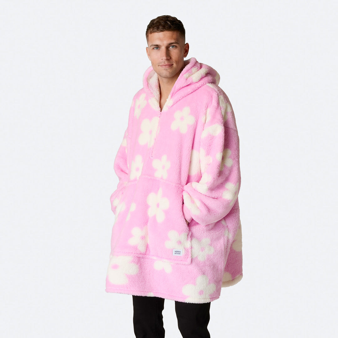 Blomster Rosa Teddy HappyHoodie