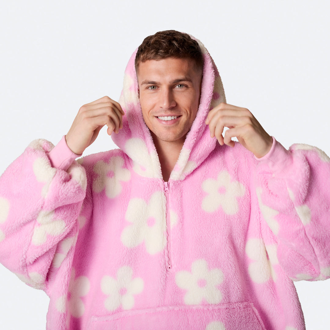 Blomster Rosa Teddy HappyHoodie