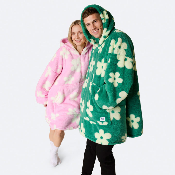 Blomster Grønn Teddy HappyHoodie