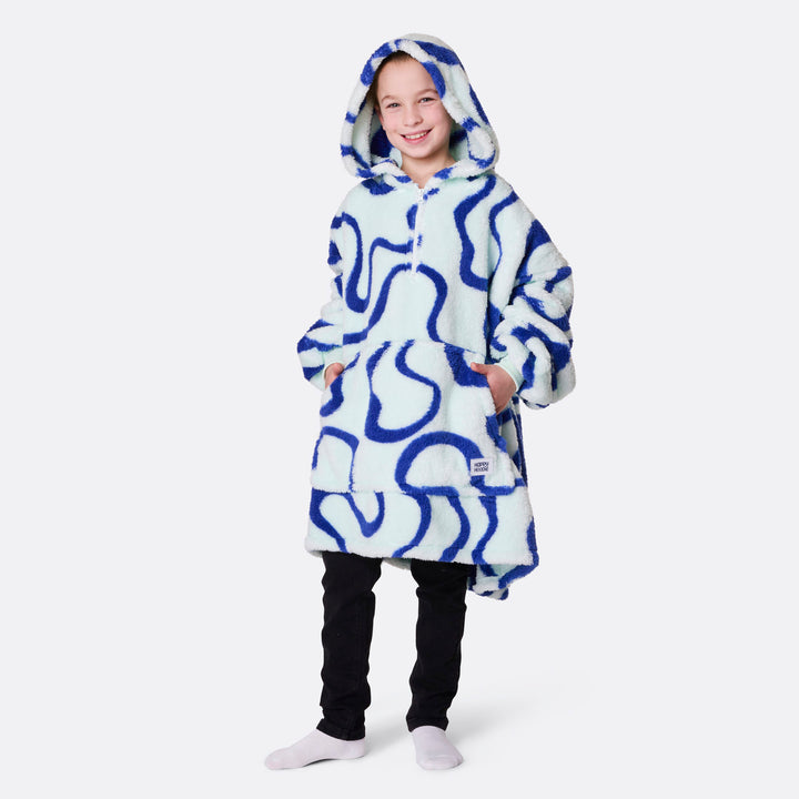 Blå Wavy Teddy HappyHoodie Barn