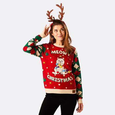 Meowy Christmas Julegenser Dame