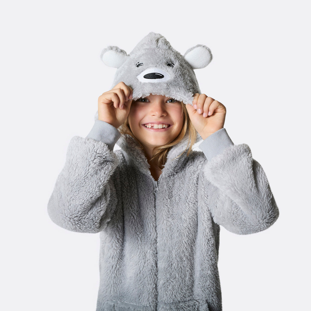 Grå Teddy Onesie Barn