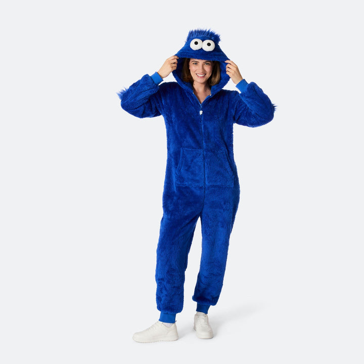 Blått Monster Onesie Dame
