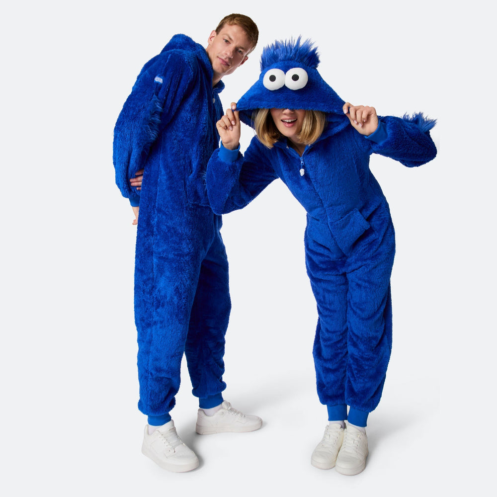 Blått Monster Onesie Herre