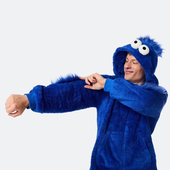 Blått Monster Onesie Herre