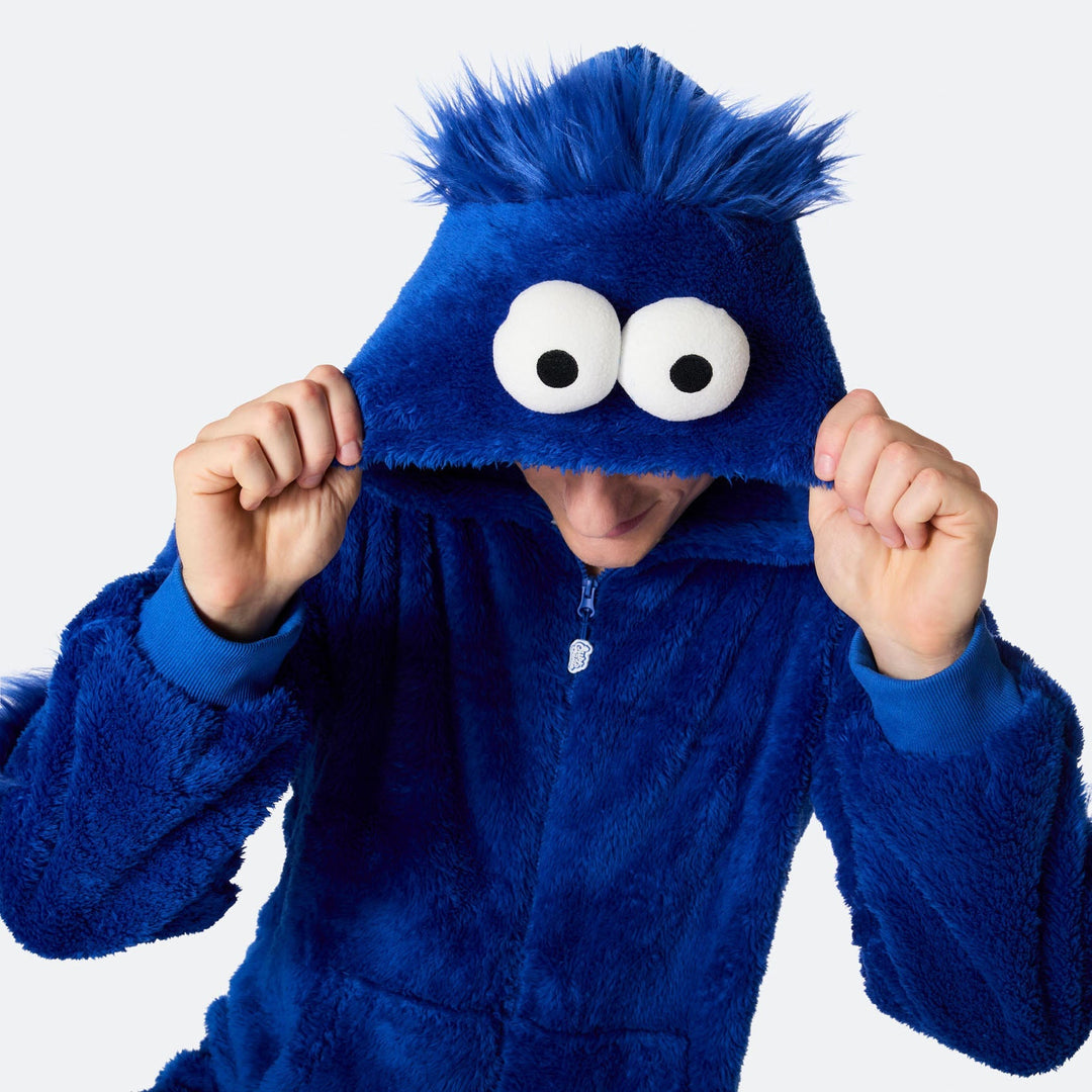 Blått Monster Onesie Herre
