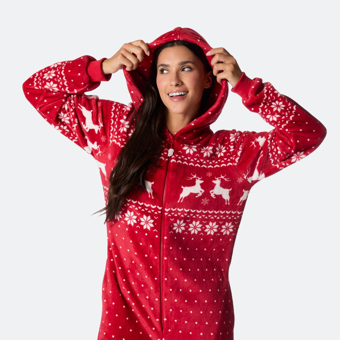 Rød Juleonesie Dame