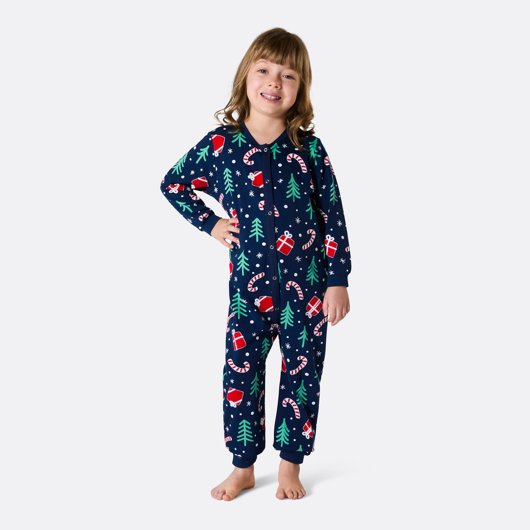 Julemønster Blå Overall Julepysj Barn