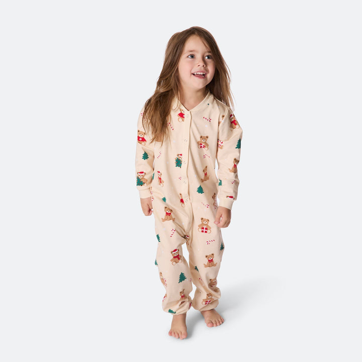 Teddybjørn Beige Overall Julepysj Barn
