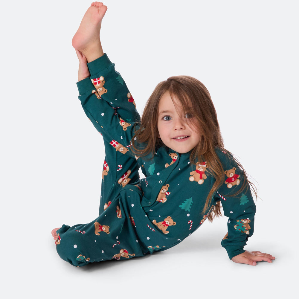 Teddybjørn Grønn Overall Julepysj Barn