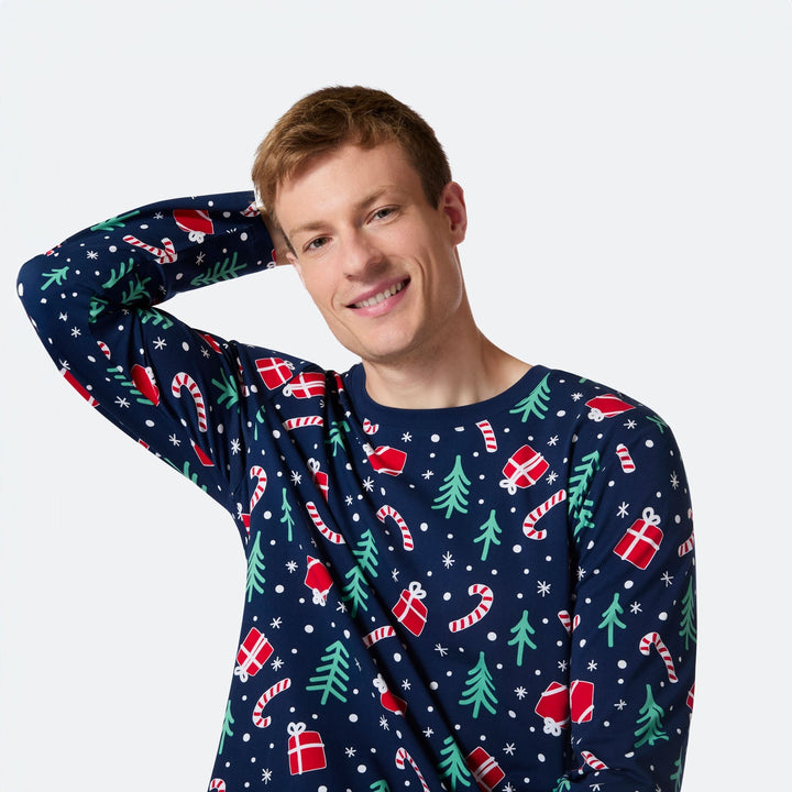 Julemønster Blå Julepysj Herre