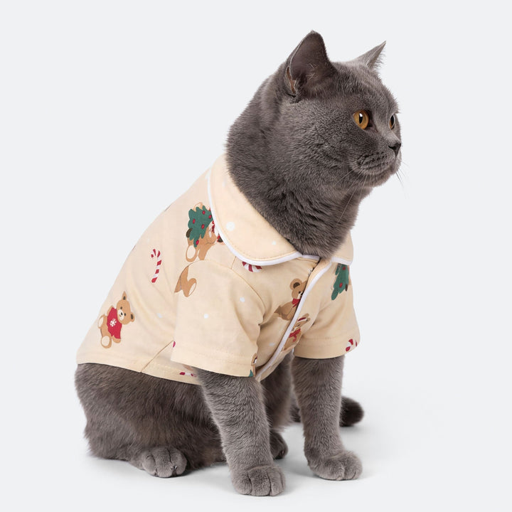 Teddybjørn Beige Julepysj til Katt