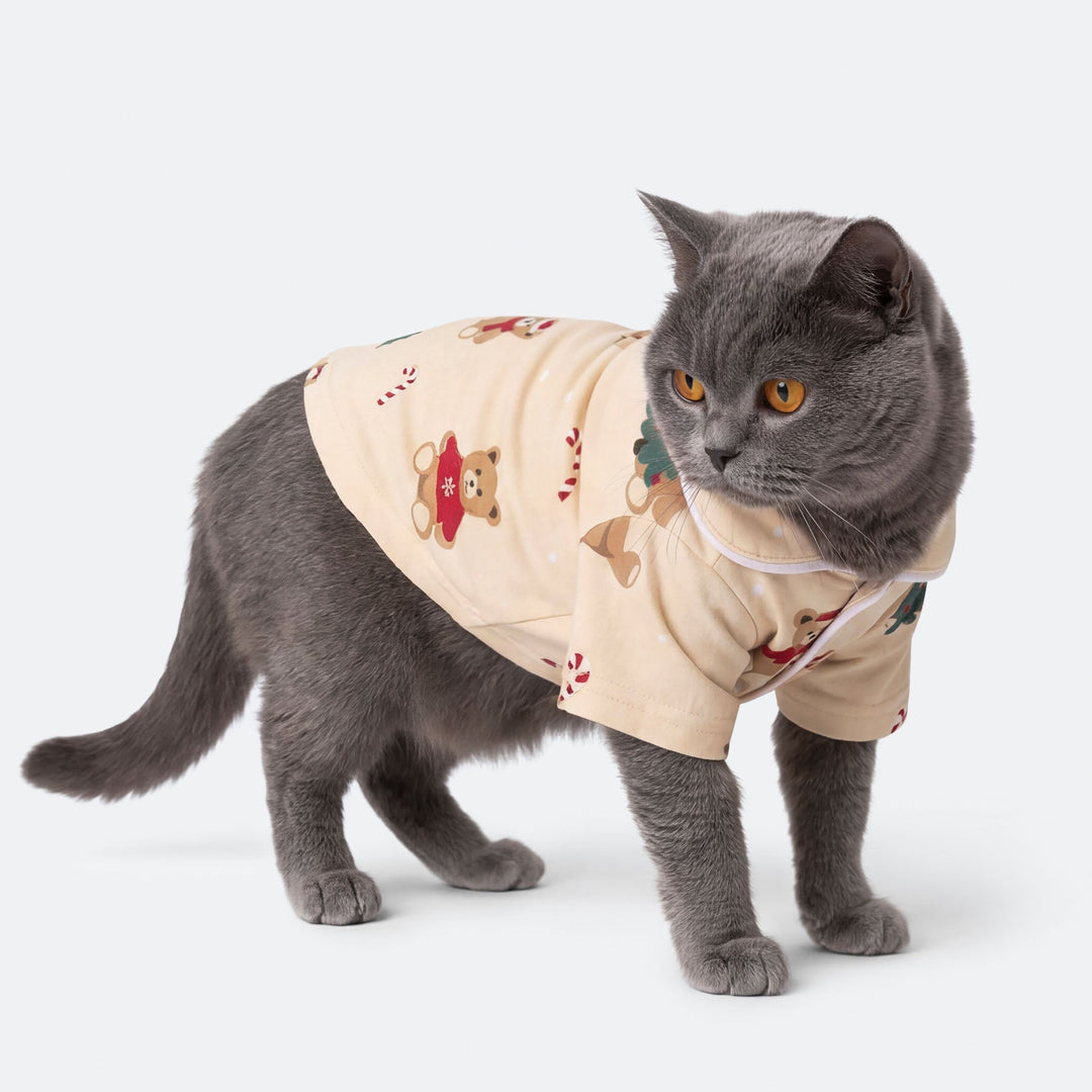 Teddybjørn Beige Julepysj til Katt