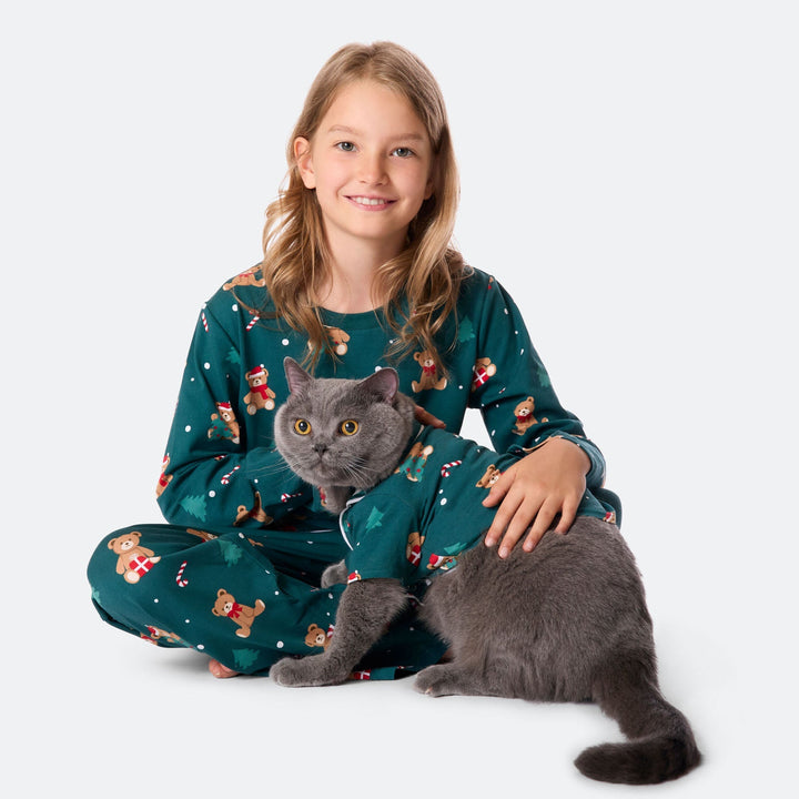 Teddybjørn Grønn Julepysj til Katt