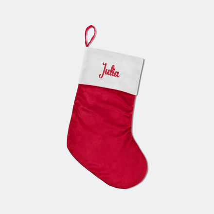 Med eget navn - Rød Julestrømpe