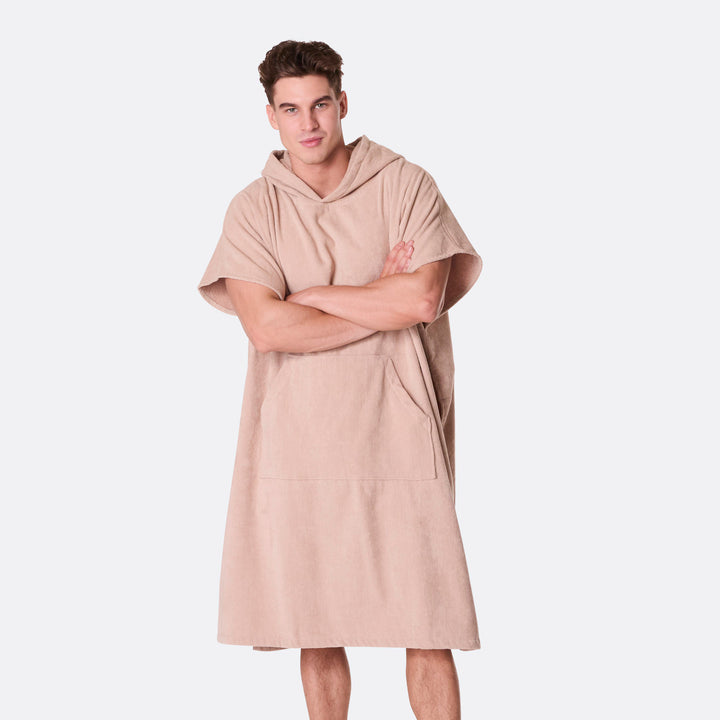 Beige Badeponcho