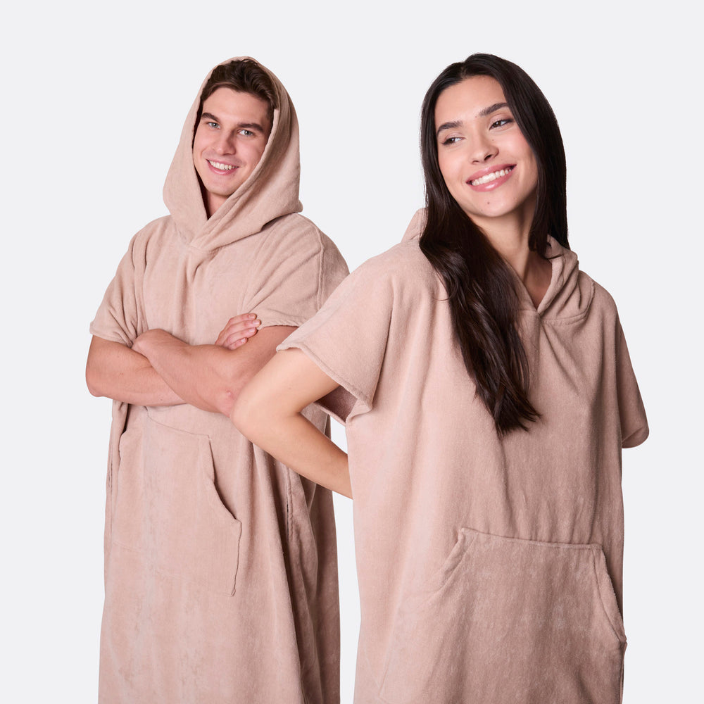 Beige Badeponcho
