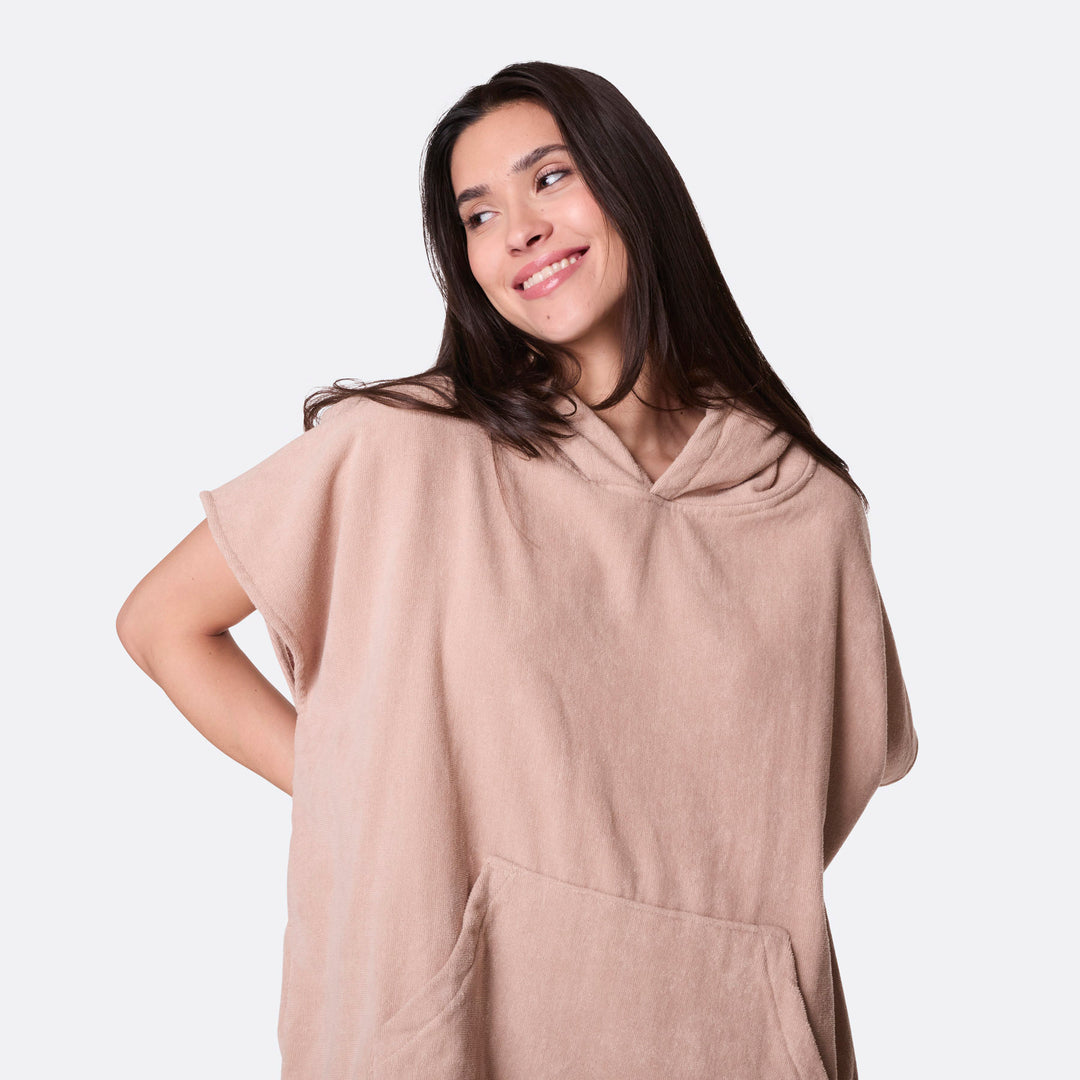 Beige Badeponcho