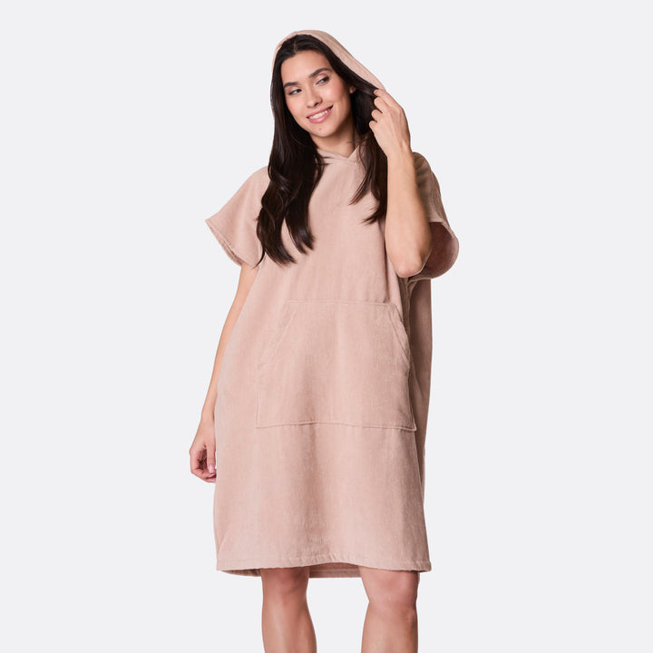 Beige Badeponcho