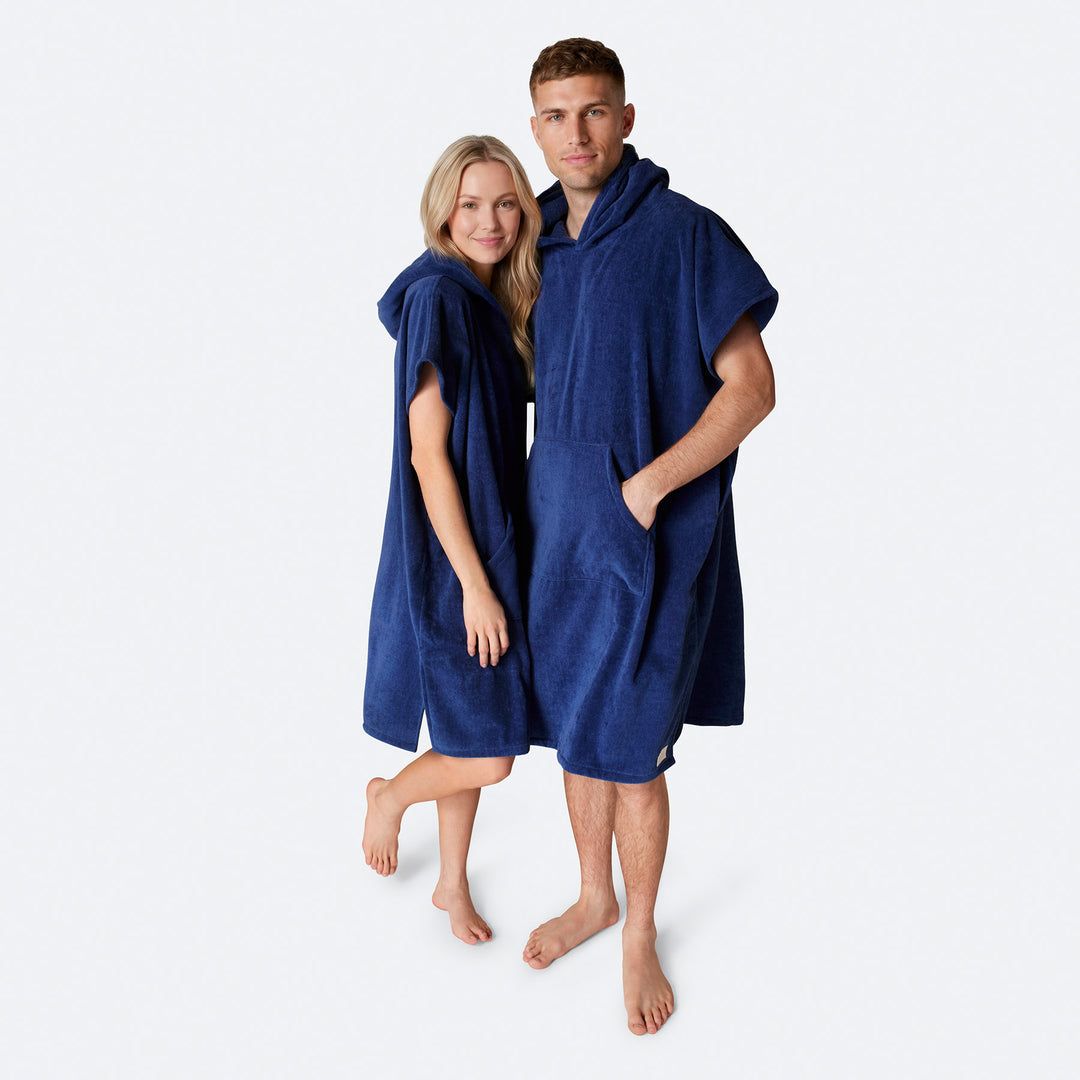 Marineblå Badeponcho