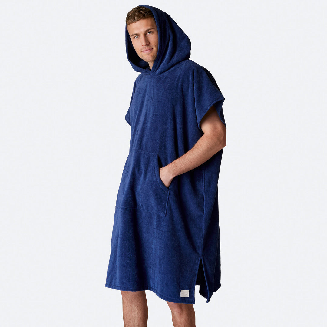 Marineblå Badeponcho