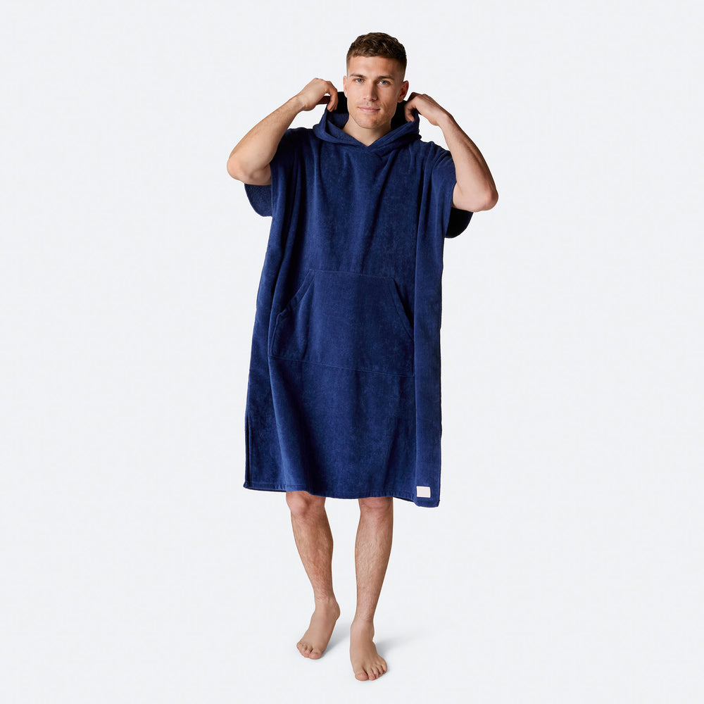 Marineblå Badeponcho