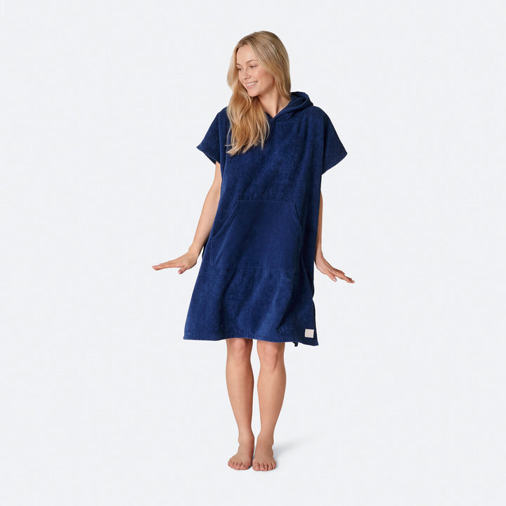 Marineblå Badeponcho