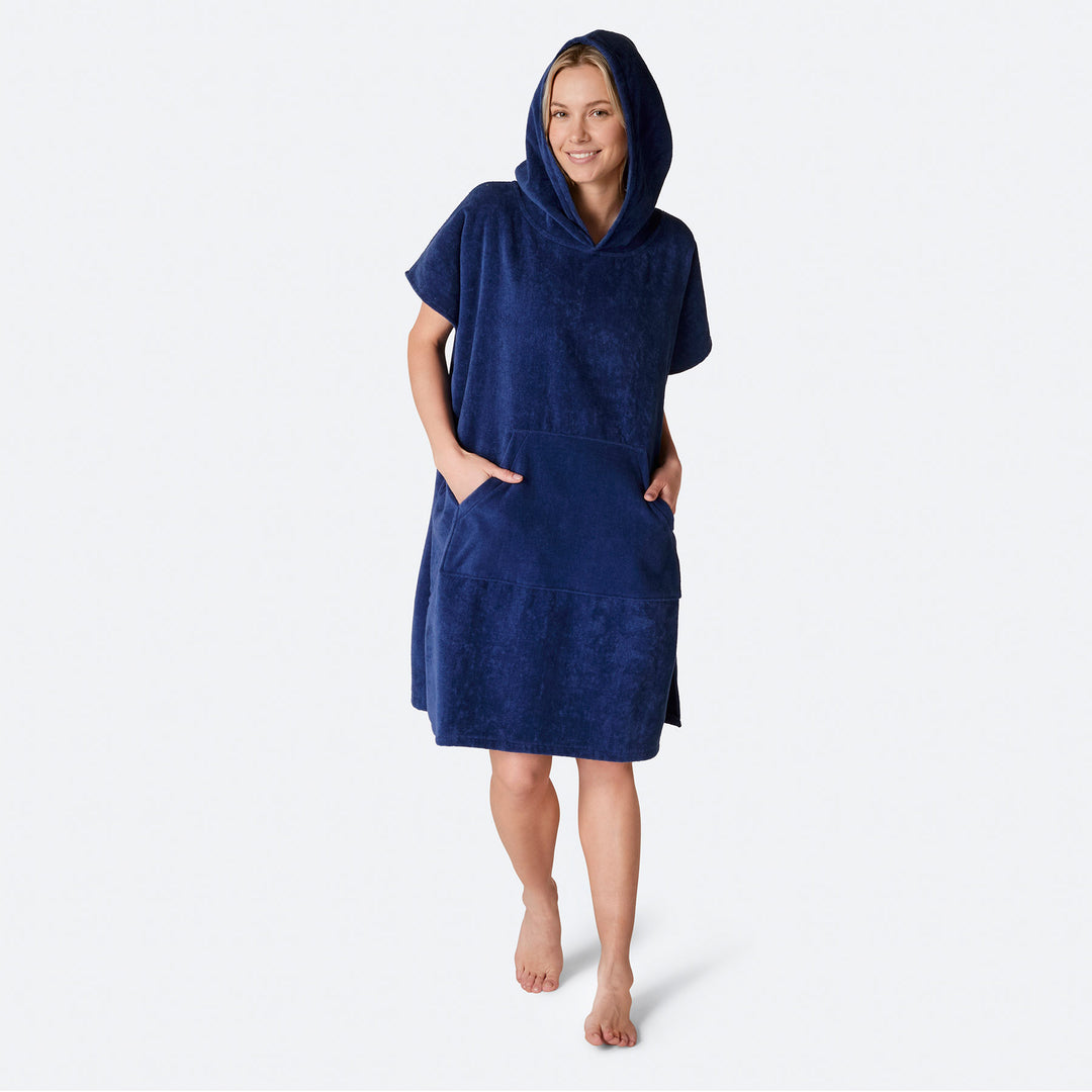 Marineblå Badeponcho