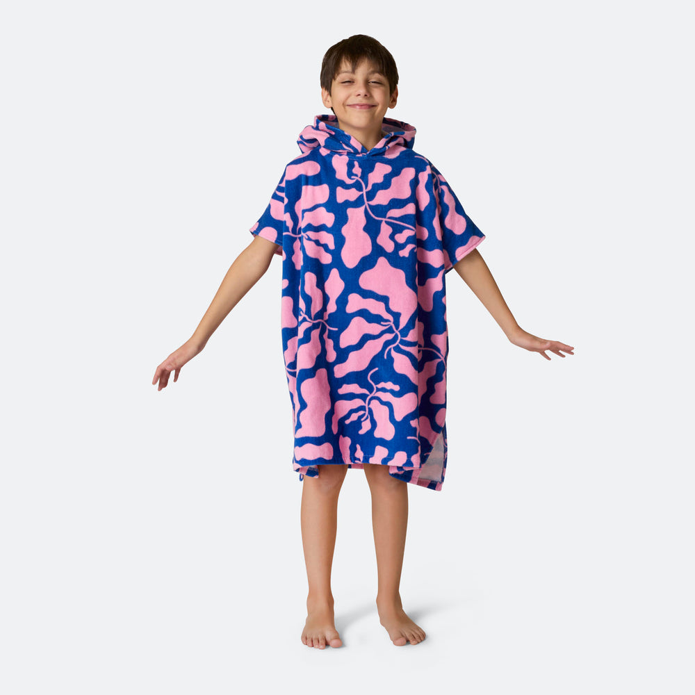 Mønstret Blå Badeponcho Barn