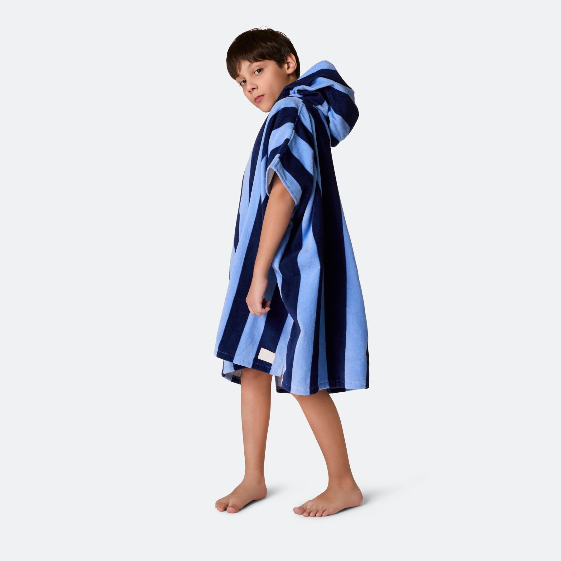 Stripete Blå Badeponcho Barn