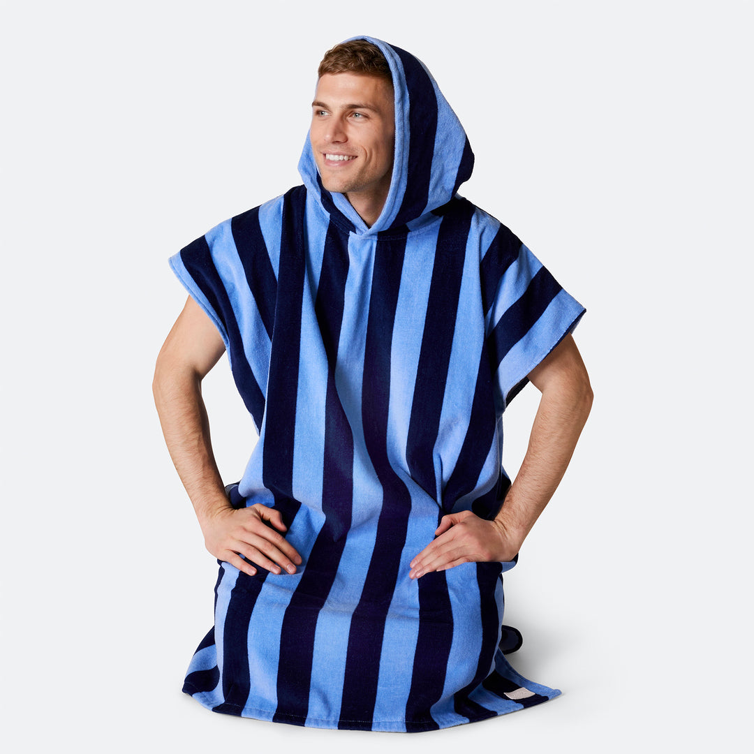 Stripete Blå Badeponcho