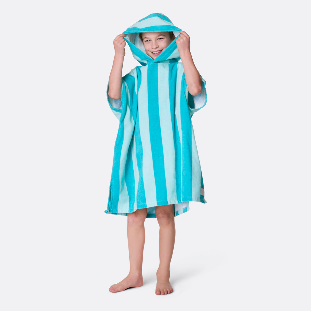 Korall Stripete Badeponcho Barn