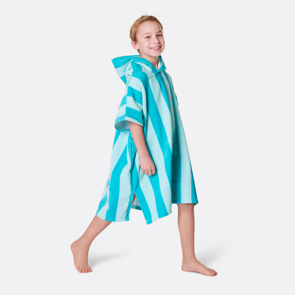 Korall Stripete Badeponcho Barn