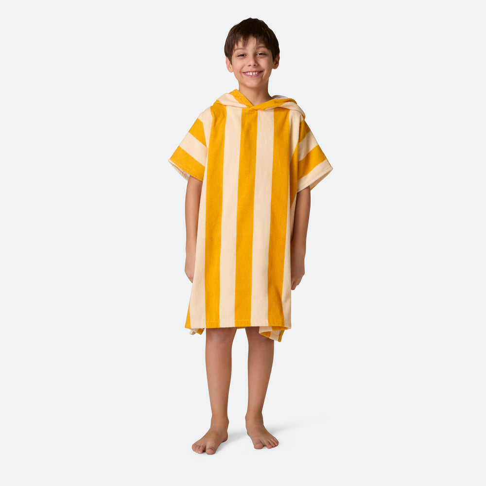 Stripete Gul Badeponcho Barn