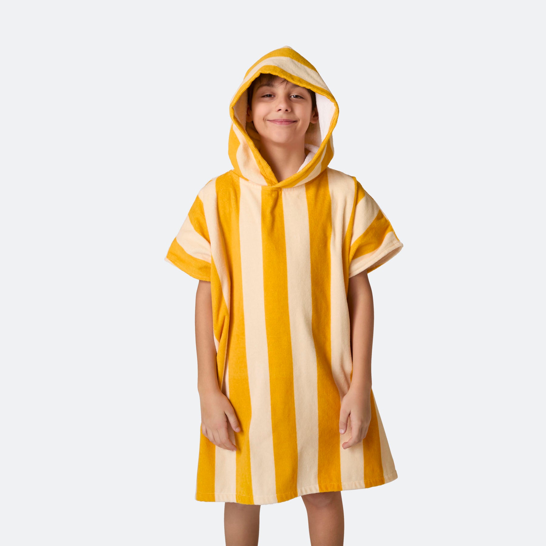 Stripete Gul Badeponcho Barn