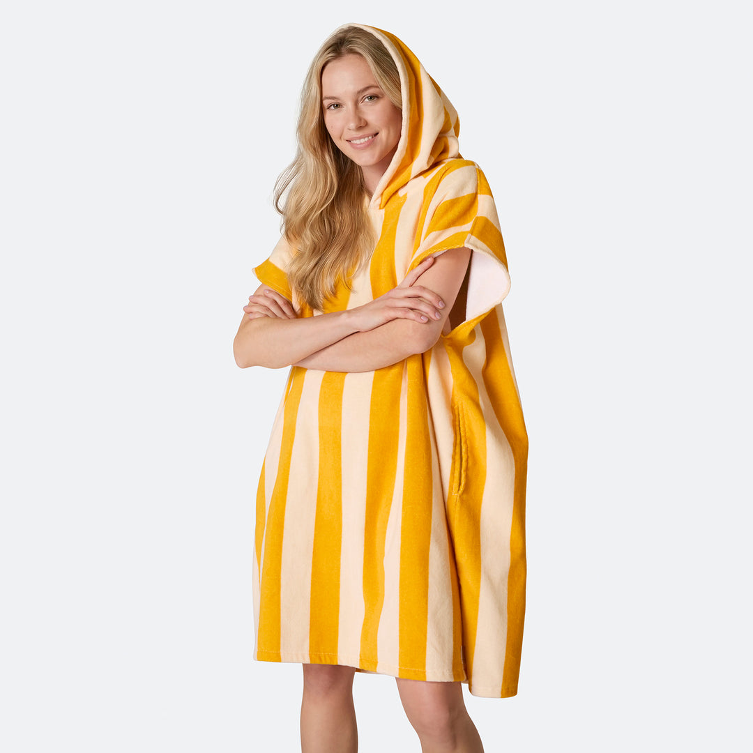 Stripete Gul Badeponcho